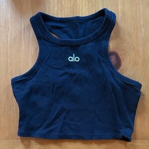 Alo Black Racerback Crop Tank Top